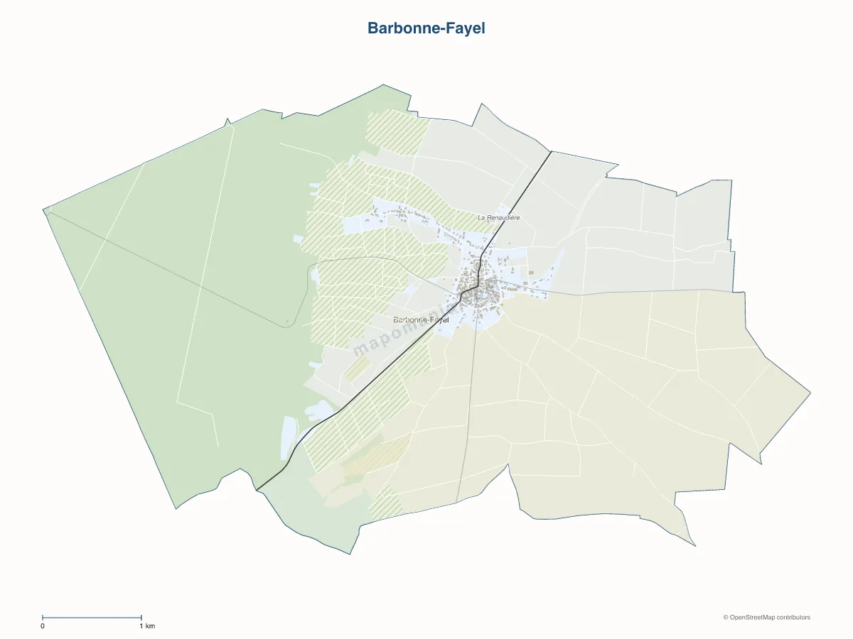 Carte de Barbonne-Fayel à personnaliser