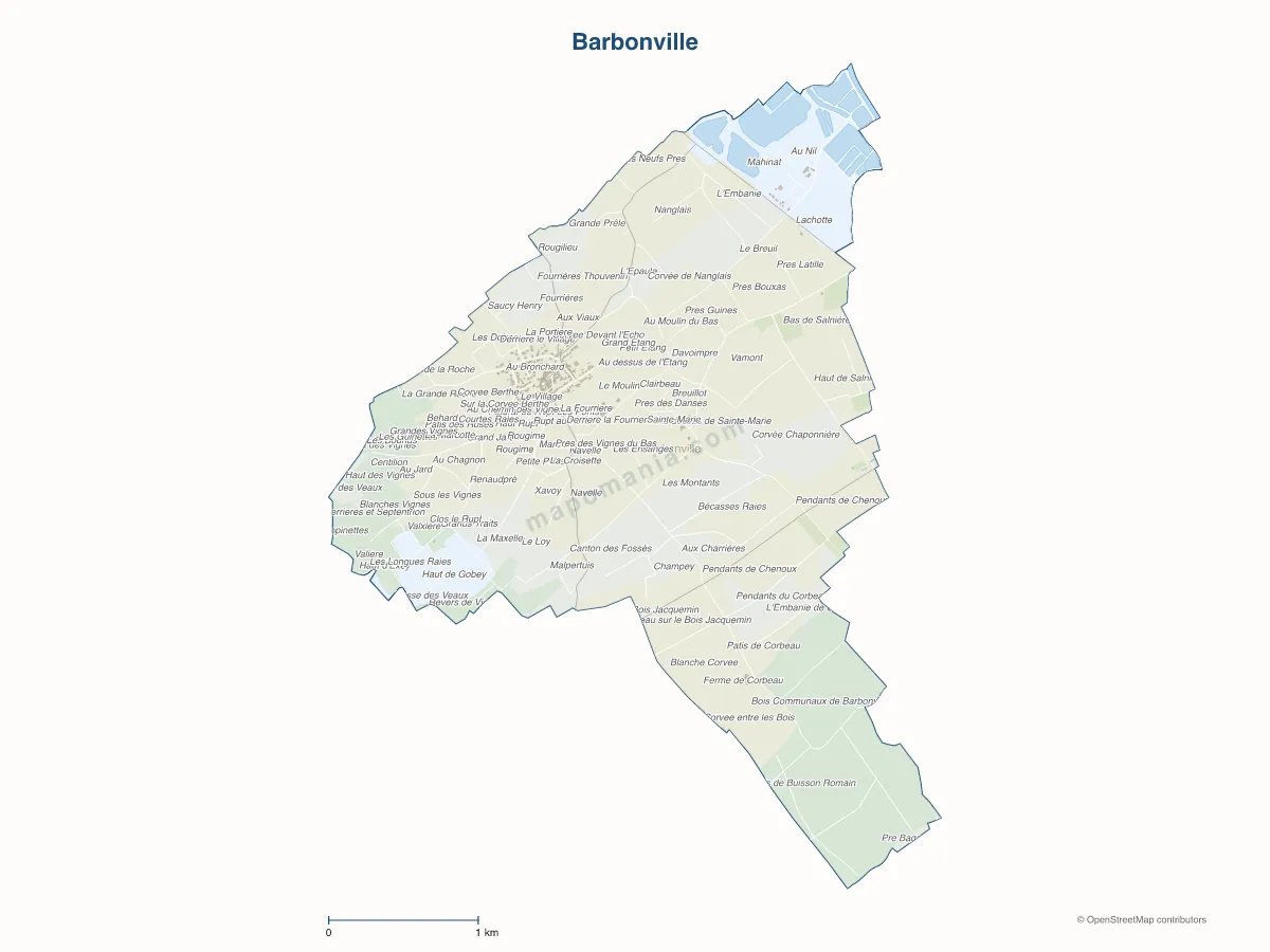 Carte de Barbonville à personnaliser