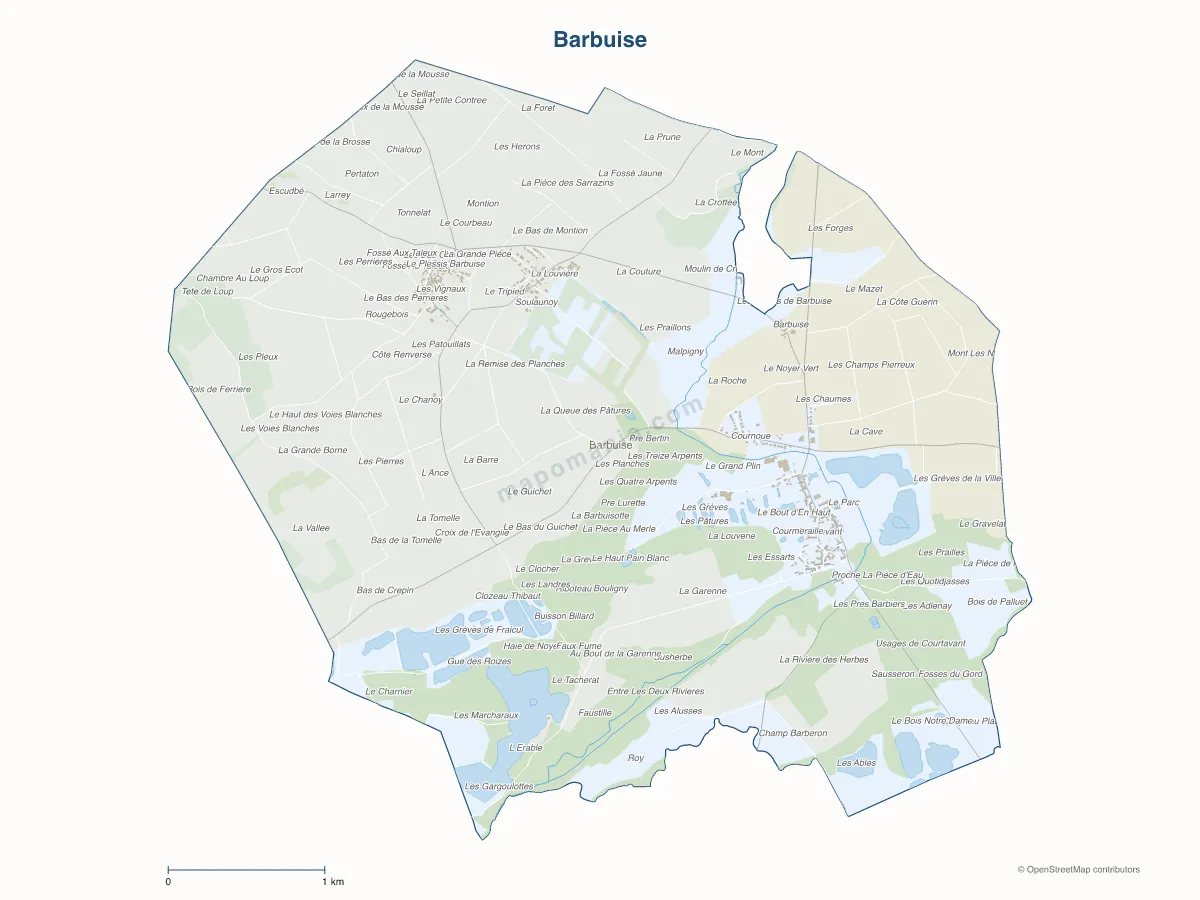 Carte de Barbuise à personnaliser