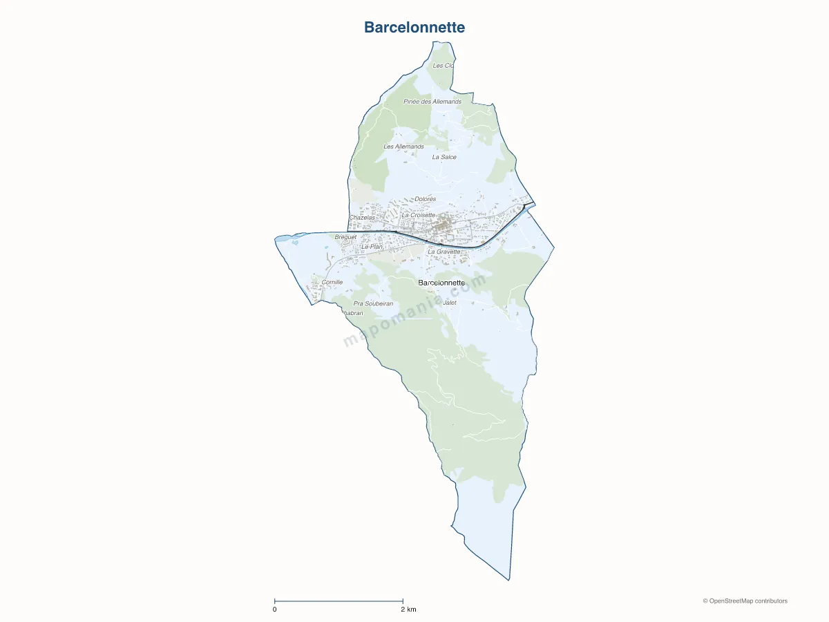 Carte de Barcelonnette à personnaliser