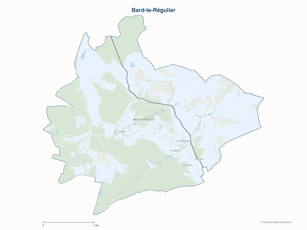 Carte de Bard-le-Régulier à personnaliser