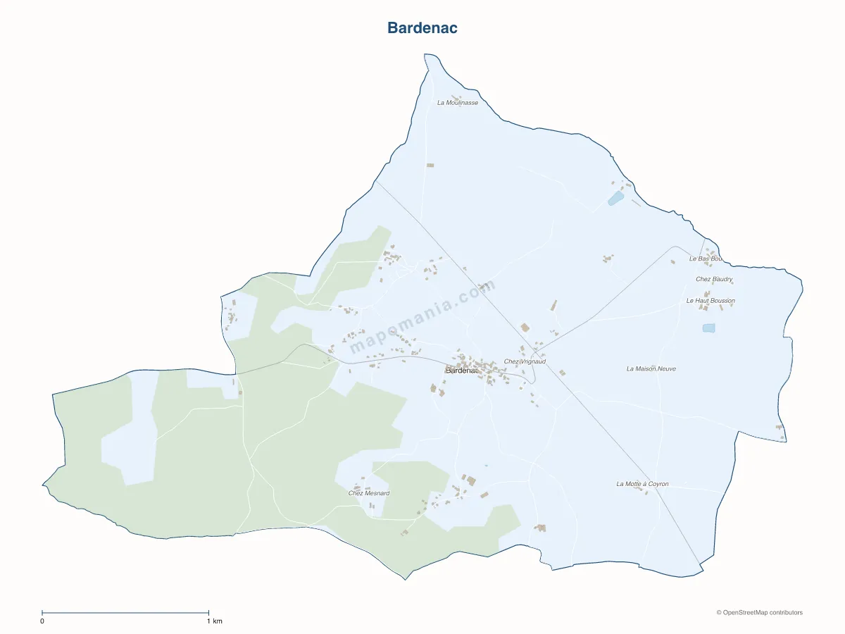 Carte de Bardenac à personnaliser