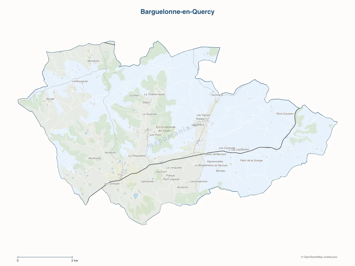 Carte de Barguelonne-en-Quercy à personnaliser