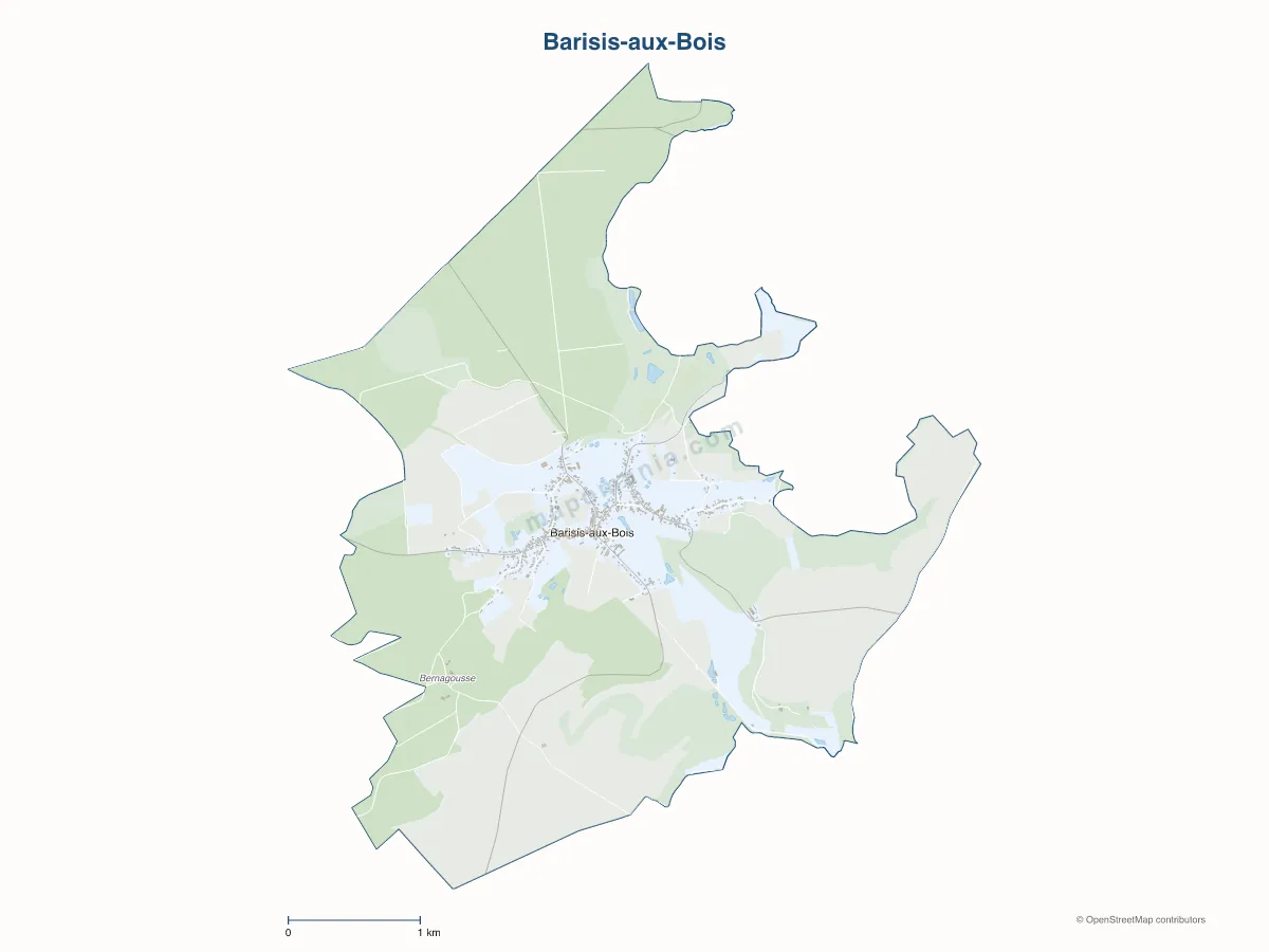 Carte de Barisis-aux-Bois à personnaliser