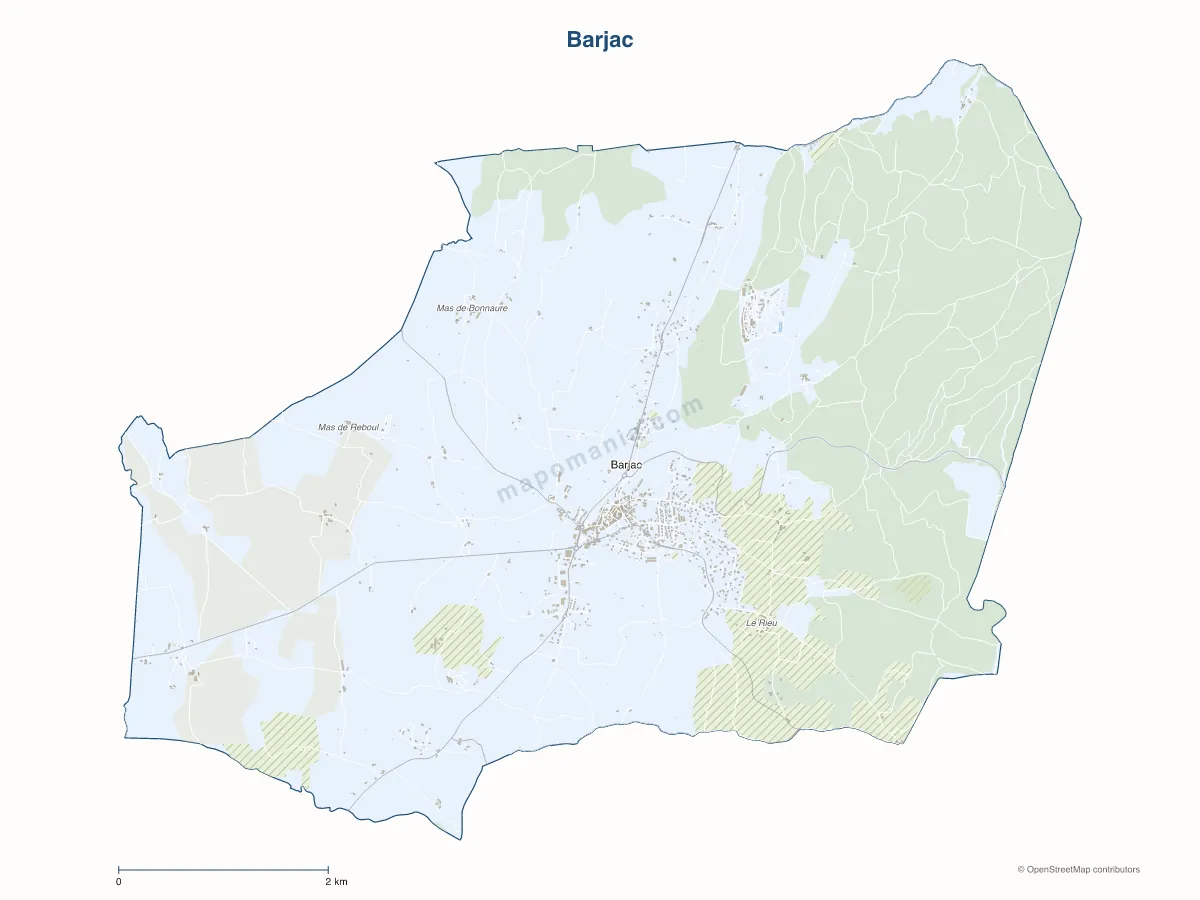 Carte de Barjac à personnaliser
