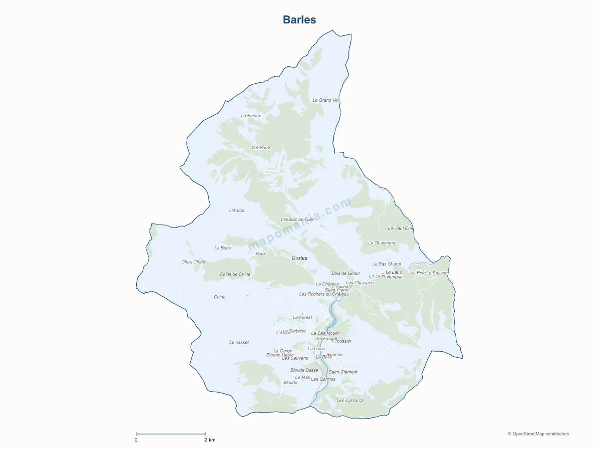 Carte de Barles à personnaliser