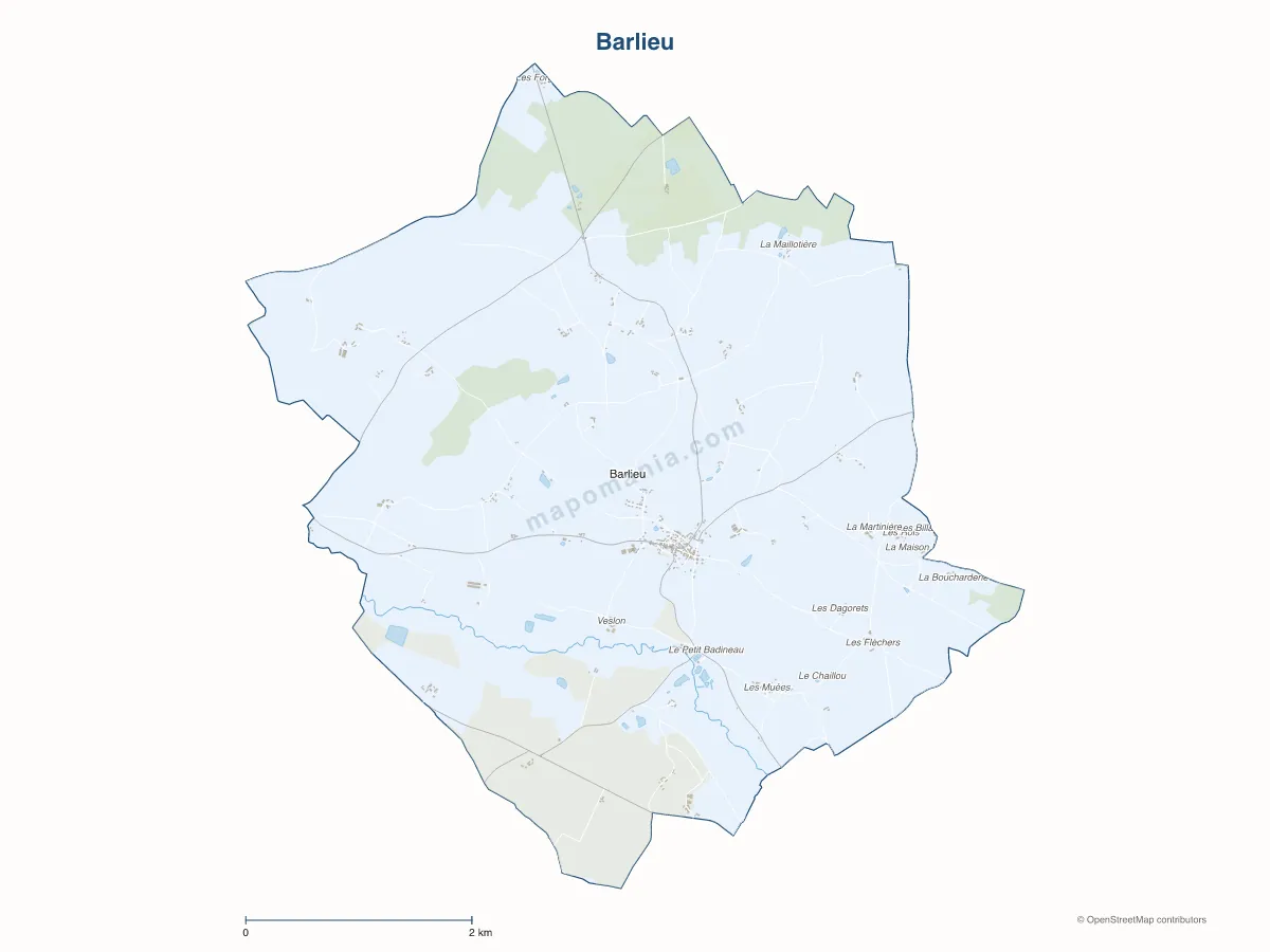 Carte de Barlieu à personnaliser