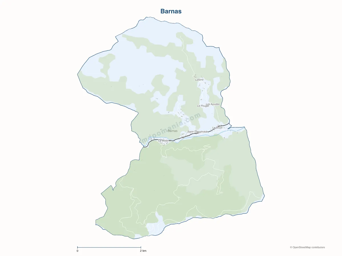 Carte de Barnas à personnaliser