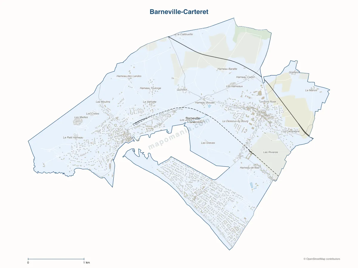 Carte de Barneville-Carteret à personnaliser