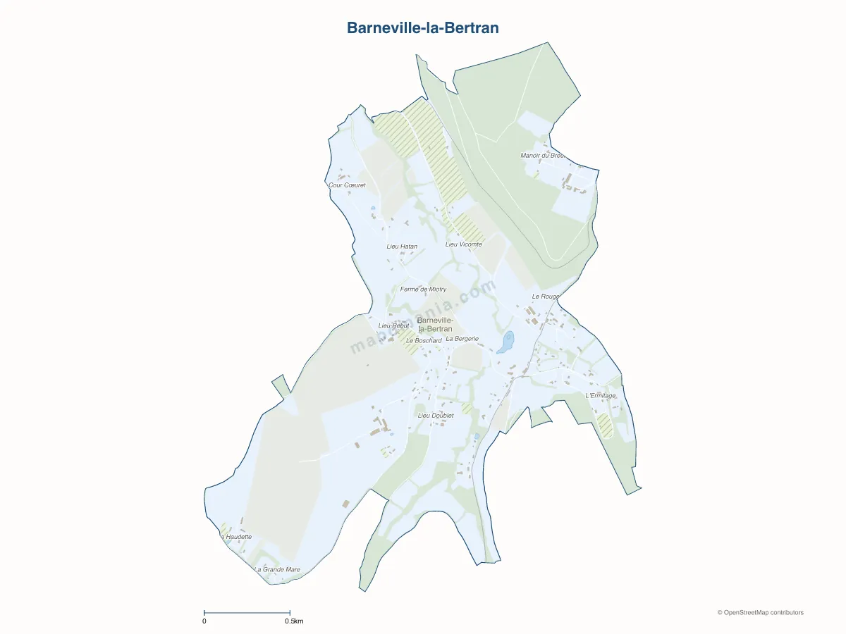 Carte de Barneville-la-Bertran à personnaliser