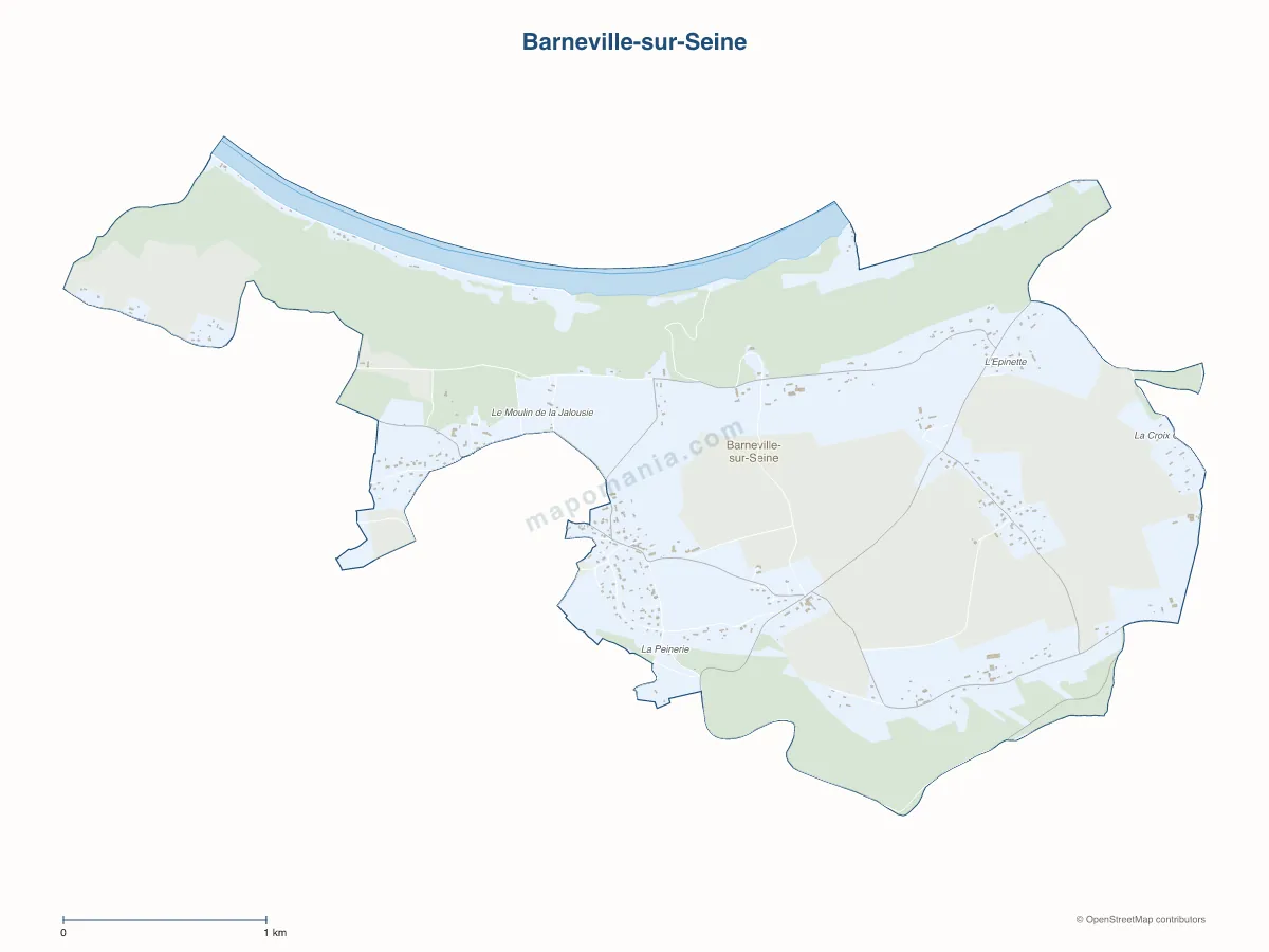Carte de Barneville-sur-Seine à personnaliser