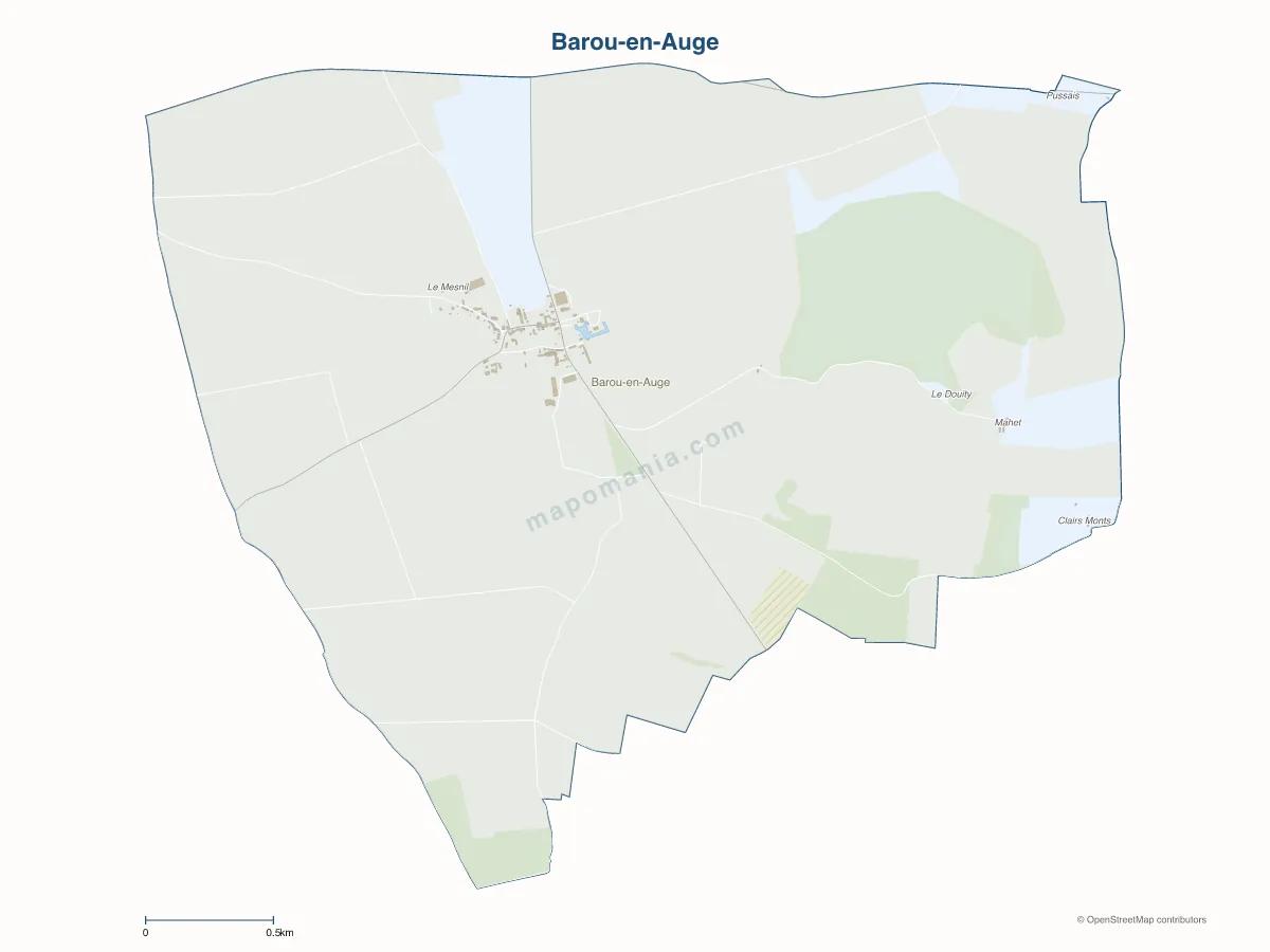 Carte de Barou-en-Auge à personnaliser