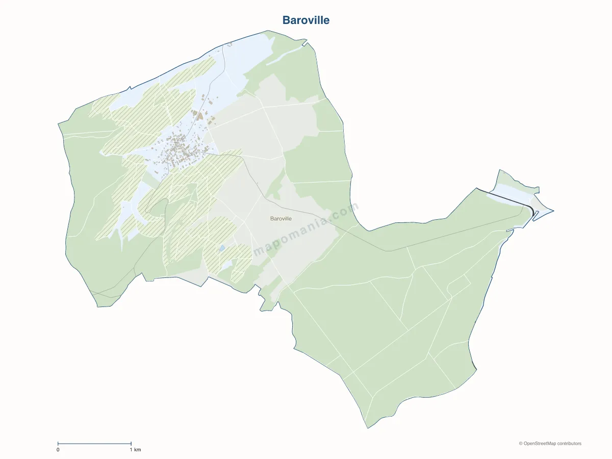 Carte de Baroville à personnaliser