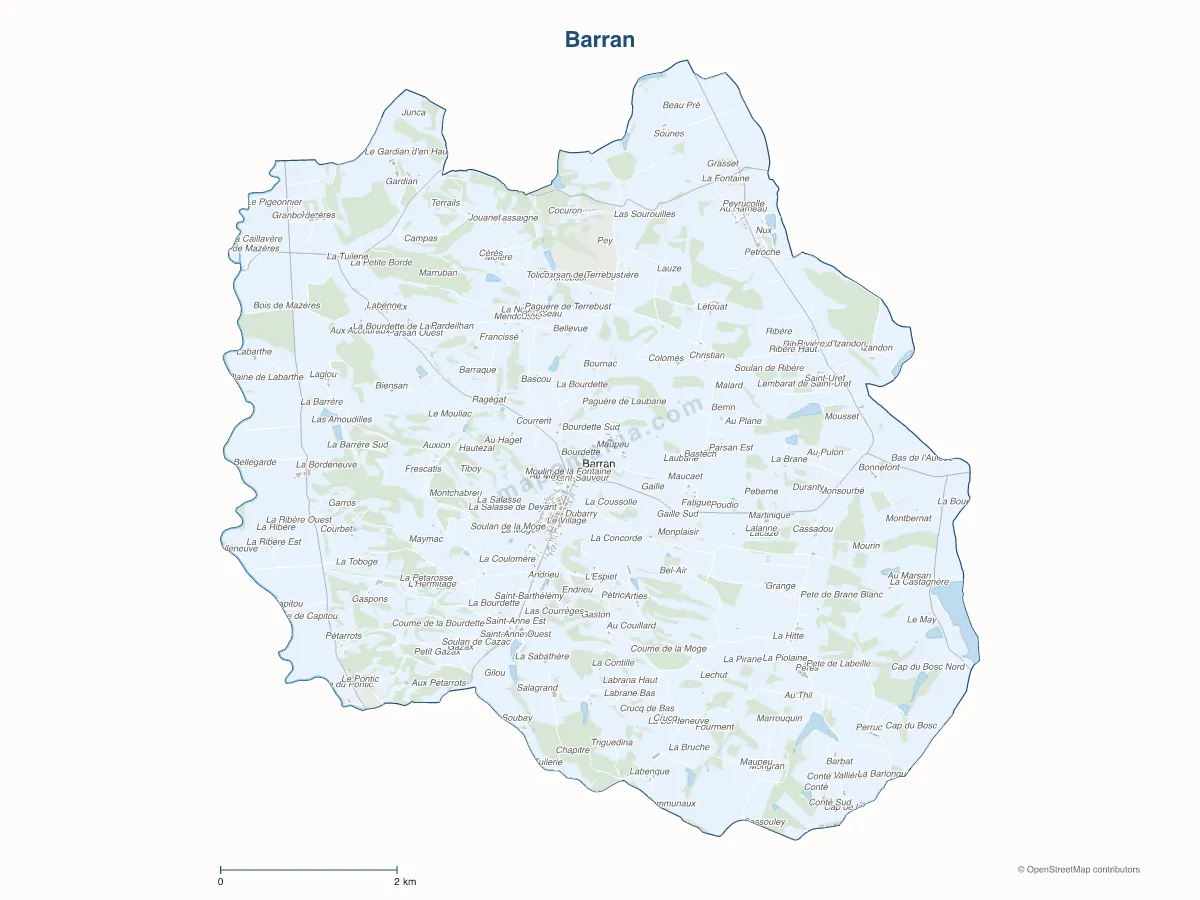 Carte de Barran à personnaliser