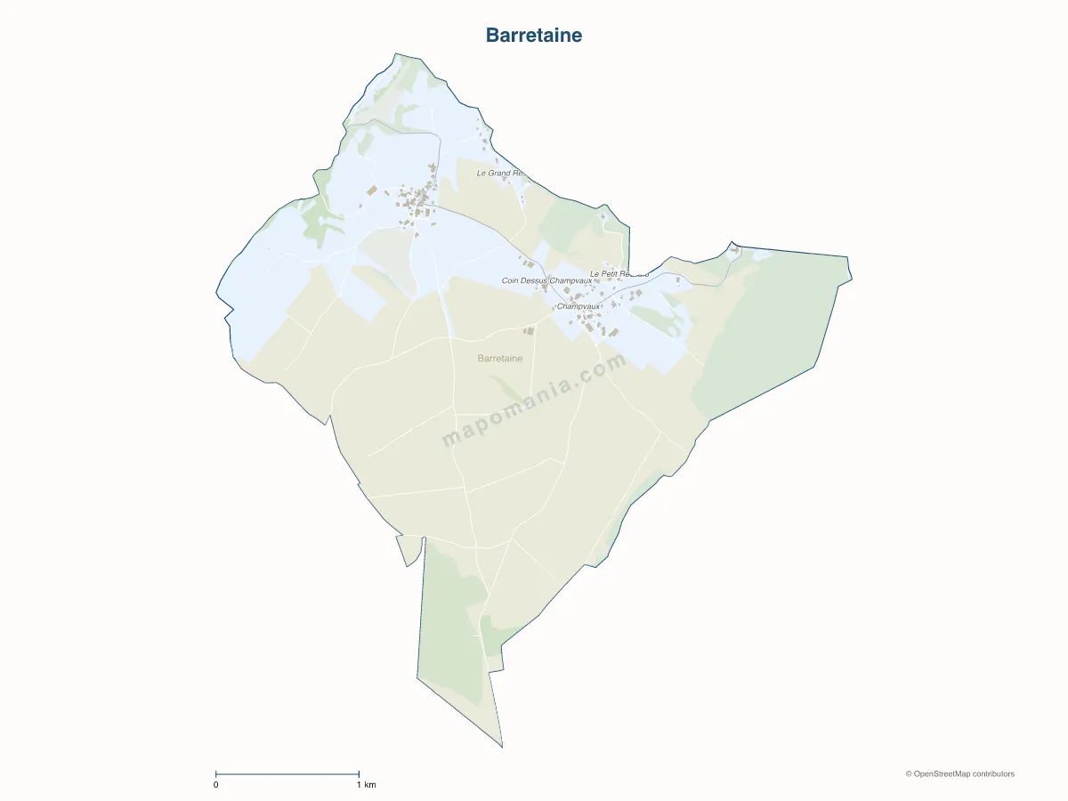 Carte de Barretaine à personnaliser