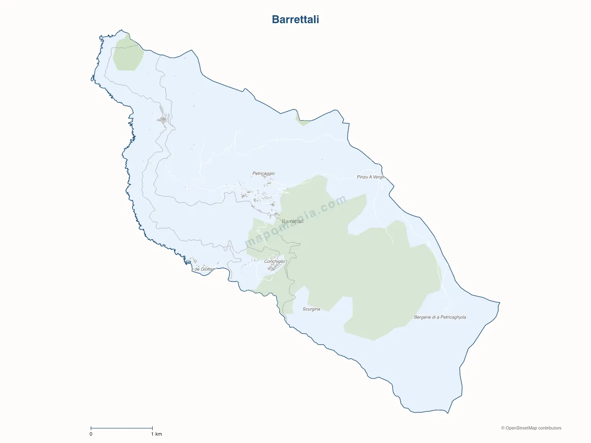 Carte de Barrettali à personnaliser