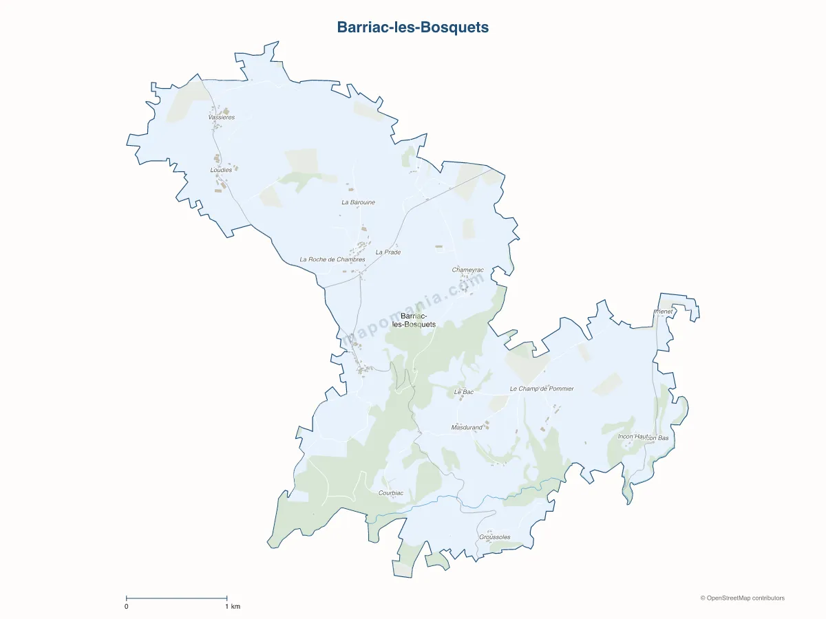 Carte de Barriac-les-Bosquets à personnaliser