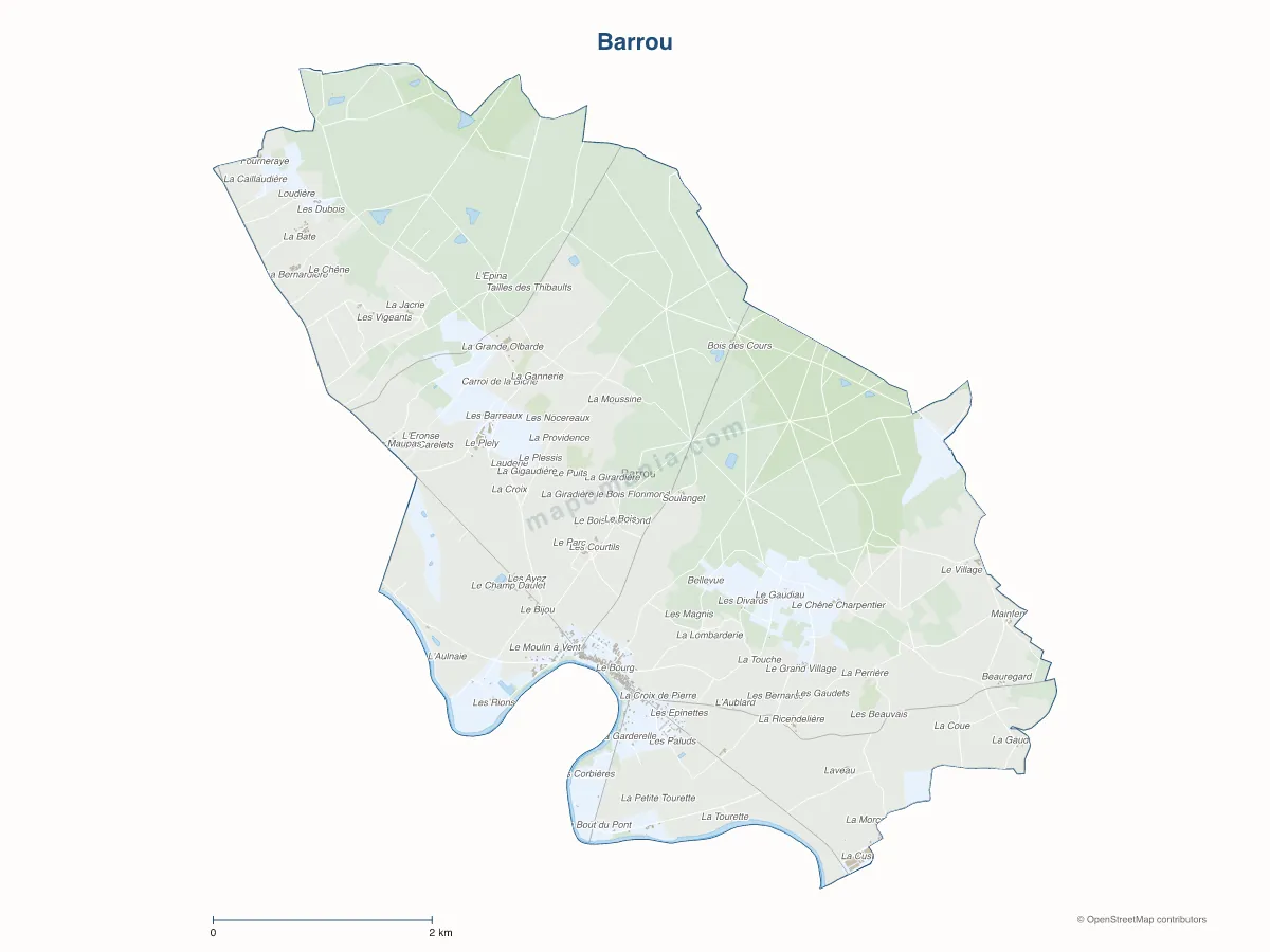 Carte de Barrou à personnaliser