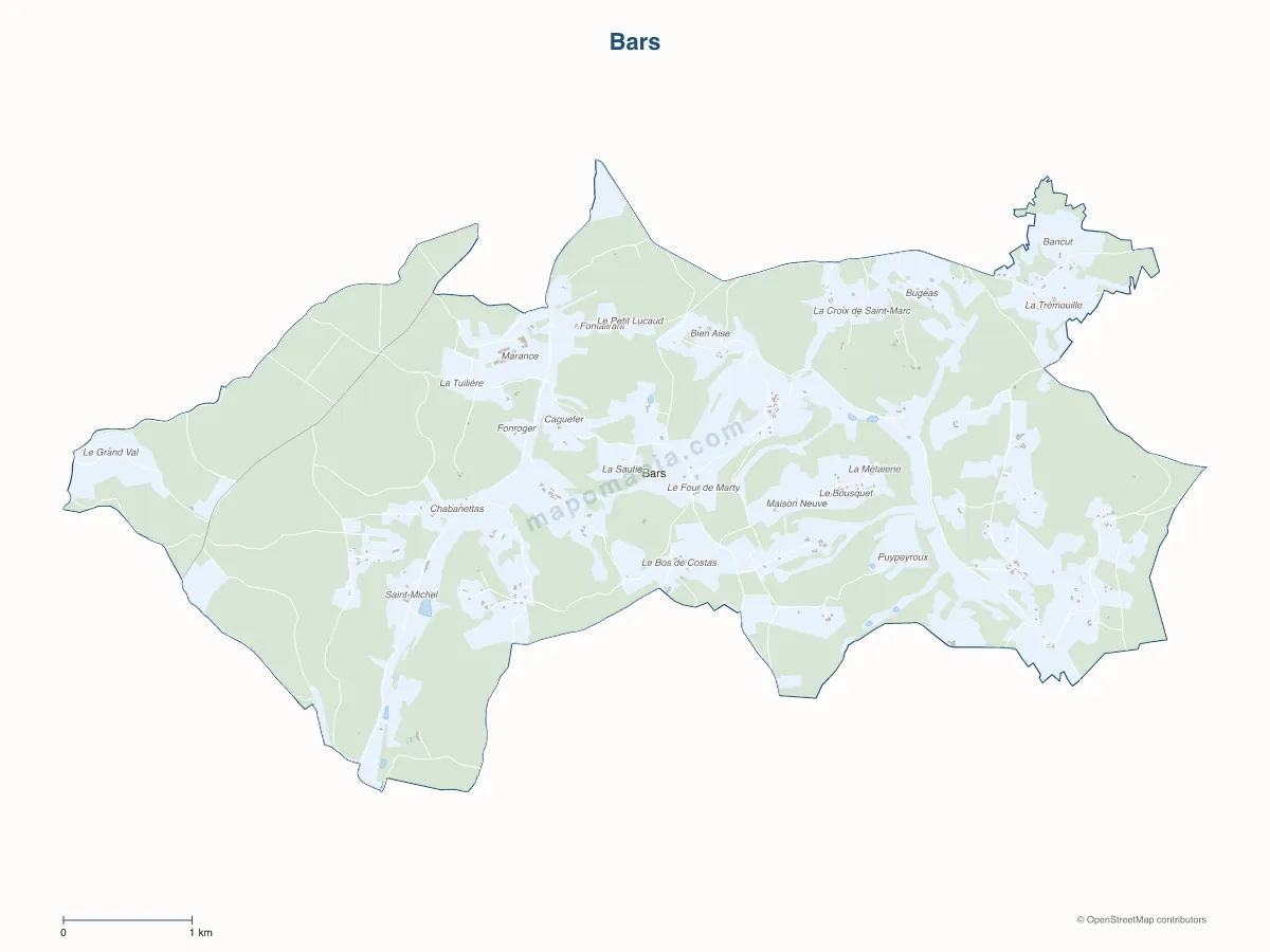 Carte de Bars à personnaliser