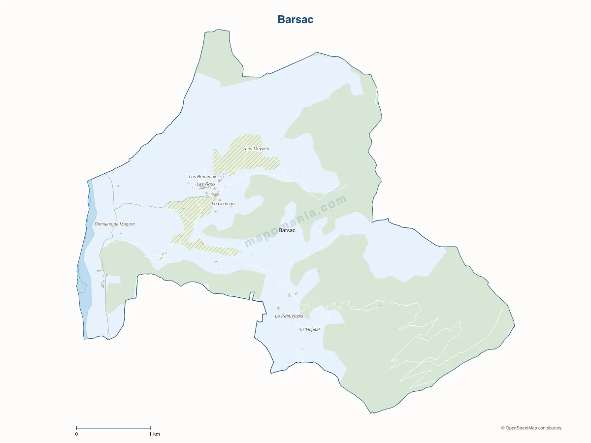 Carte de Barsac à personnaliser