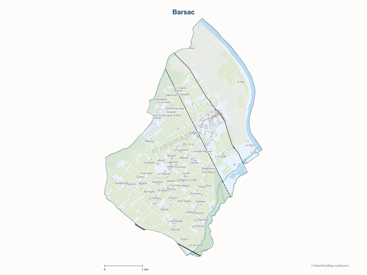 Carte de Barsac à personnaliser