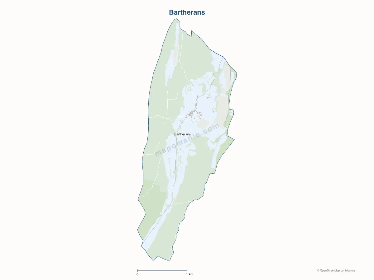 Carte de Bartherans à personnaliser