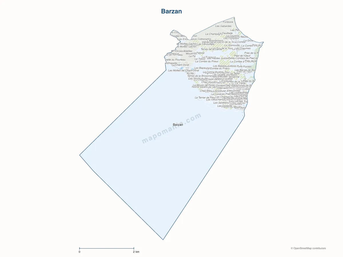 Carte de Barzan à personnaliser
