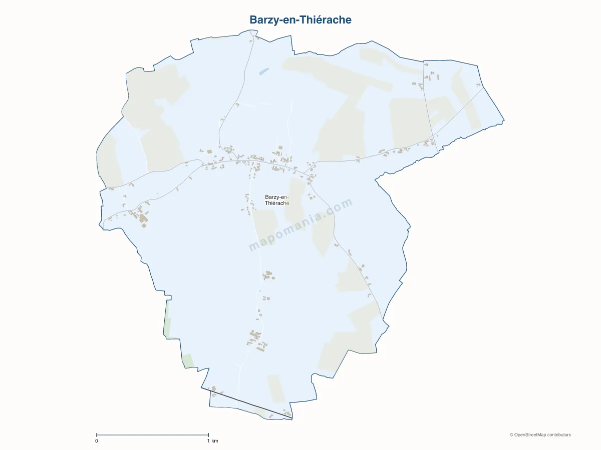 Carte de Barzy-en-Thiérache à personnaliser