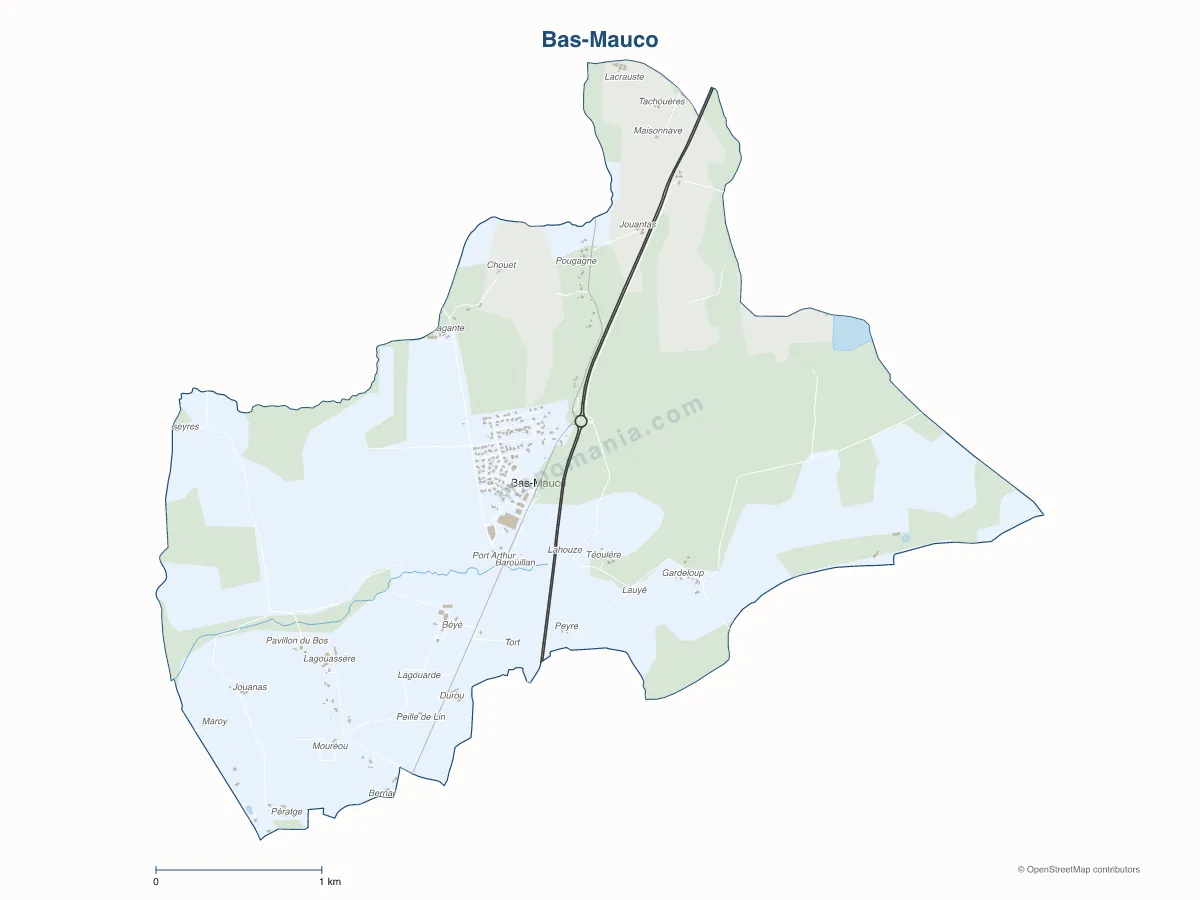 Carte de Bas-Mauco à personnaliser