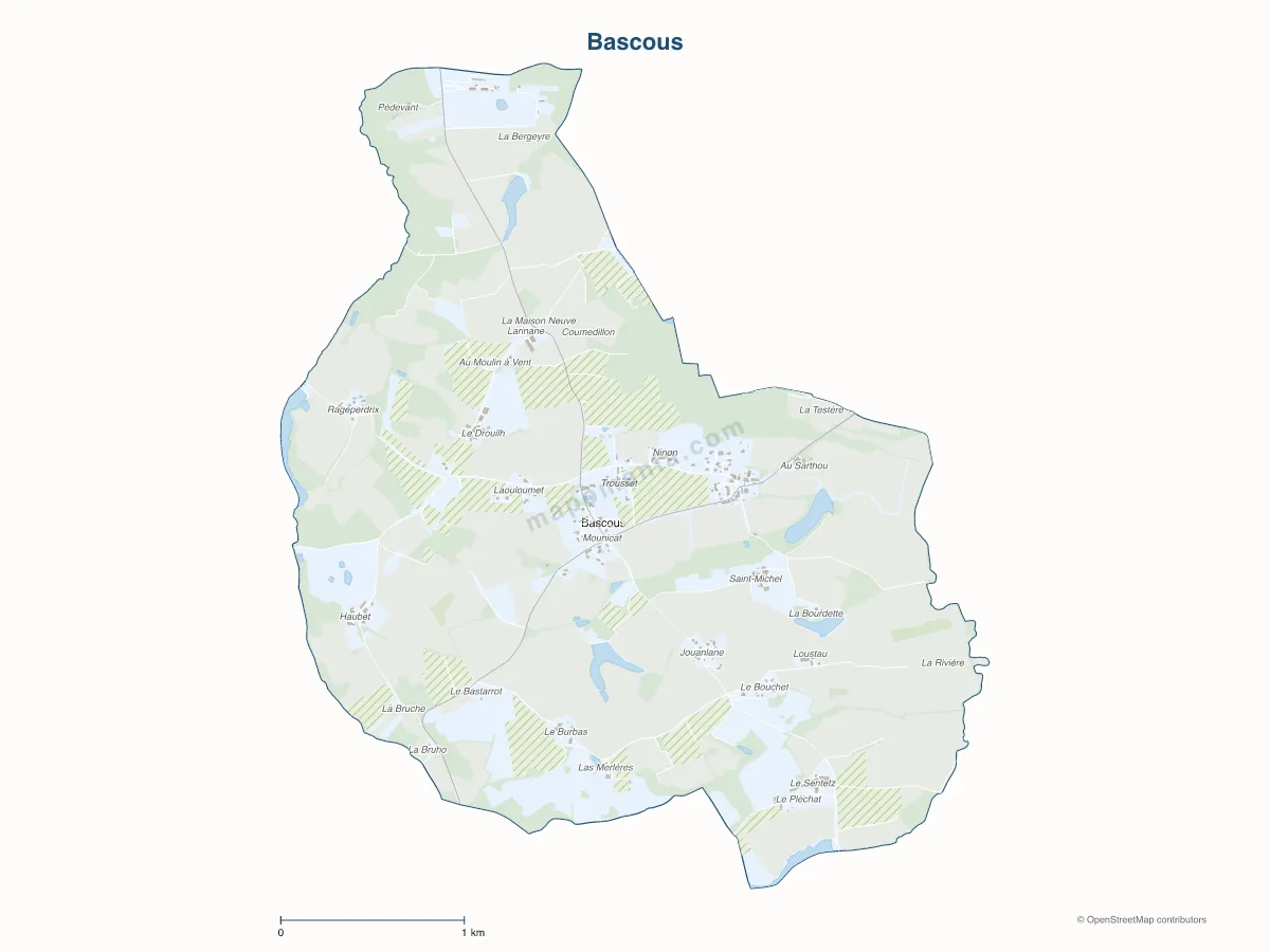 Carte de Bascous à personnaliser