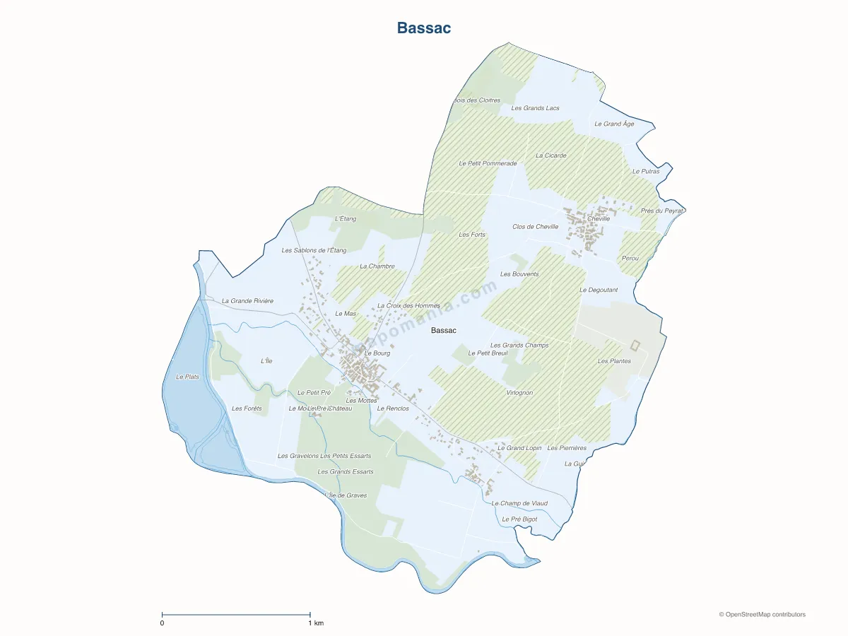 Carte de Bassac à personnaliser