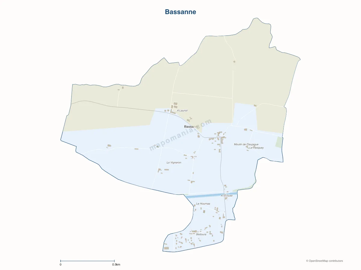Carte de Bassanne à personnaliser