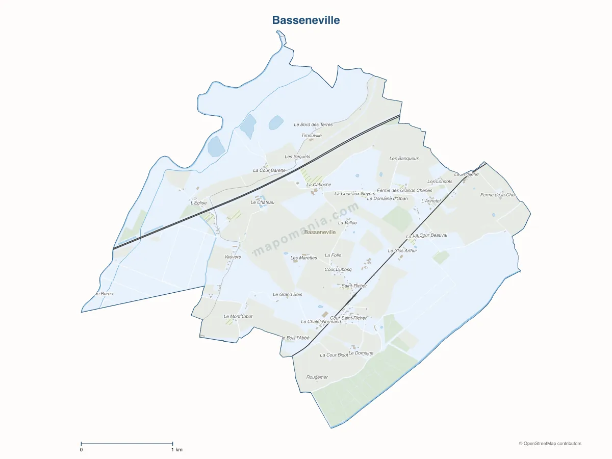 Carte de Basseneville à personnaliser