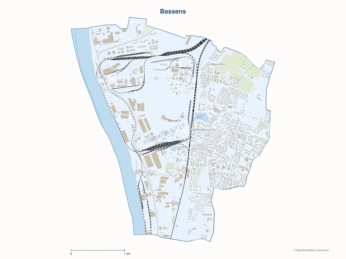 Carte de Bassens à personnaliser