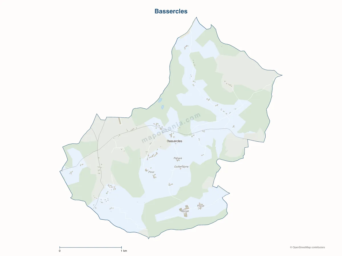 Carte de Bassercles à personnaliser