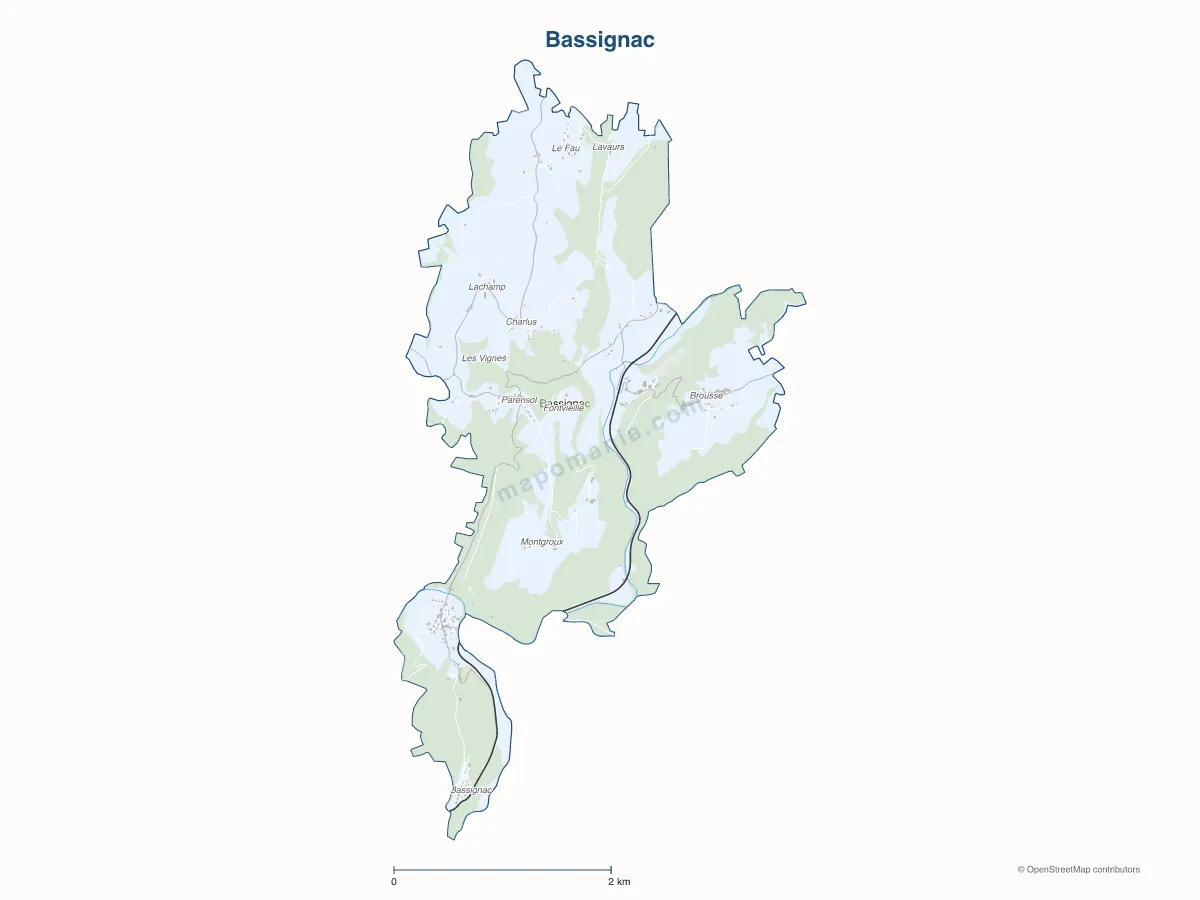 Carte de Bassignac à personnaliser