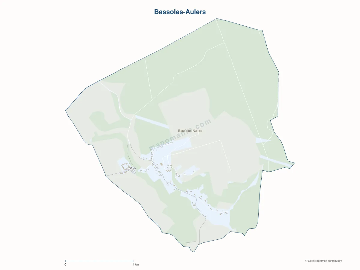 Carte de Bassoles-Aulers à personnaliser
