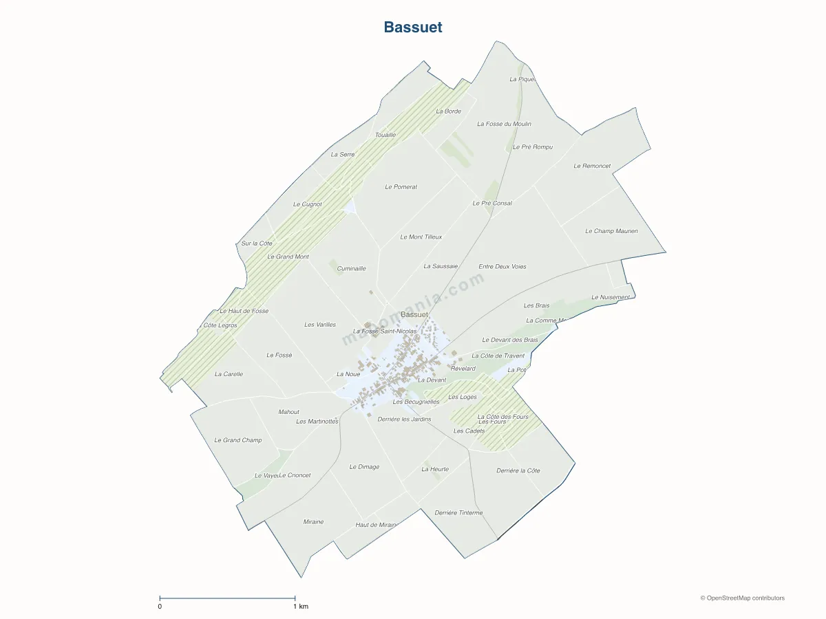Carte de Bassuet à personnaliser