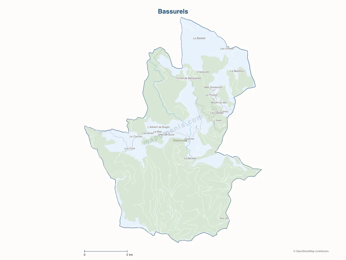 Carte de Bassurels à personnaliser