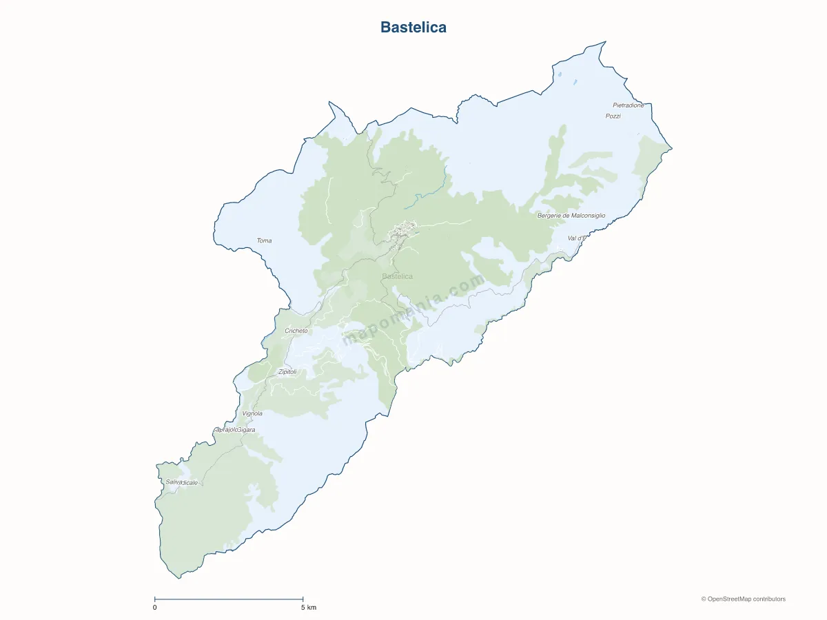 Carte de Bastelica à personnaliser