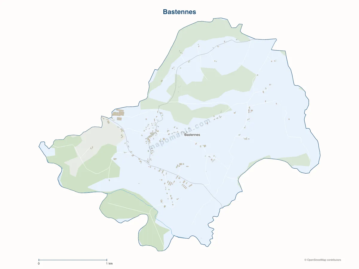 Carte de Bastennes à personnaliser