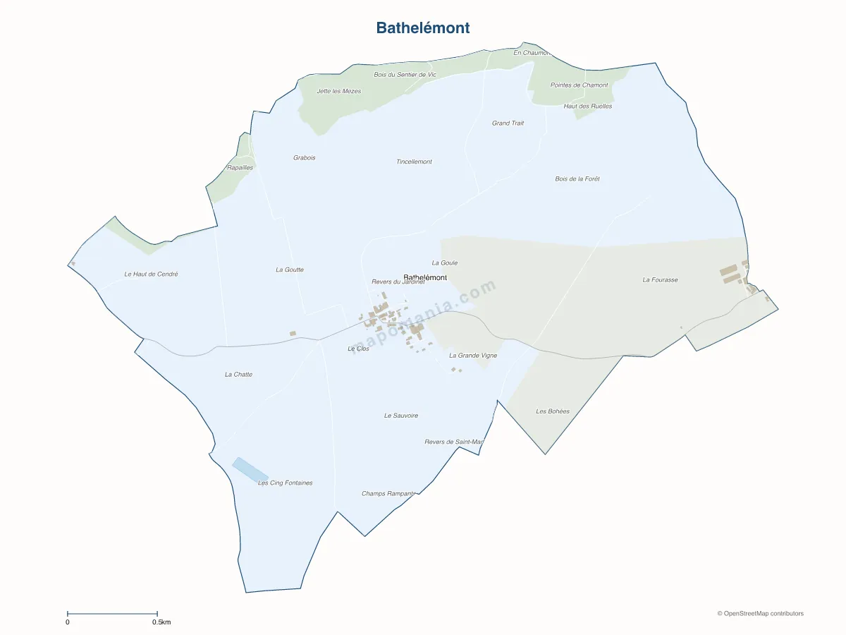 Carte de Bathelémont à personnaliser