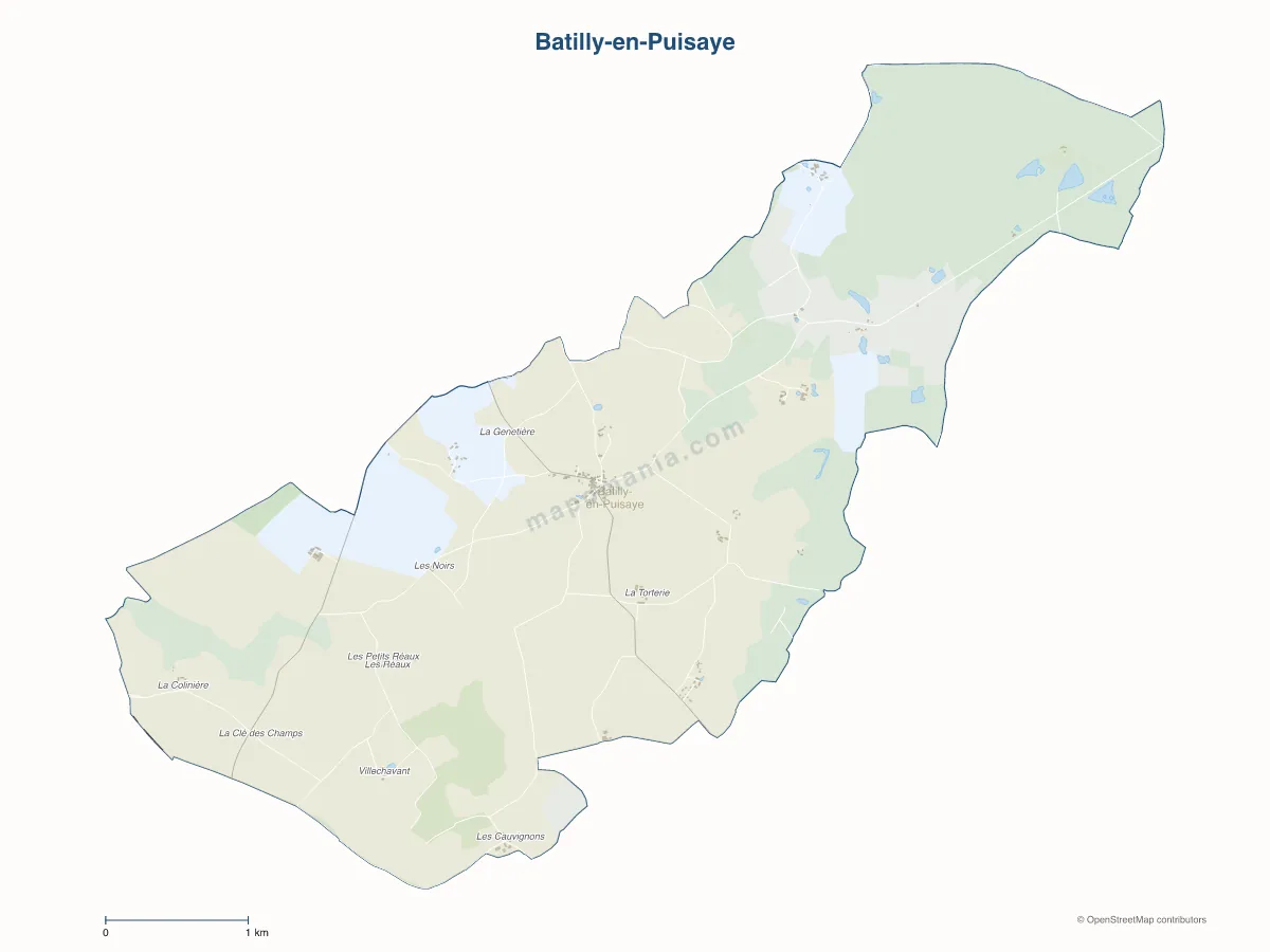 Carte de Batilly-en-Puisaye à personnaliser