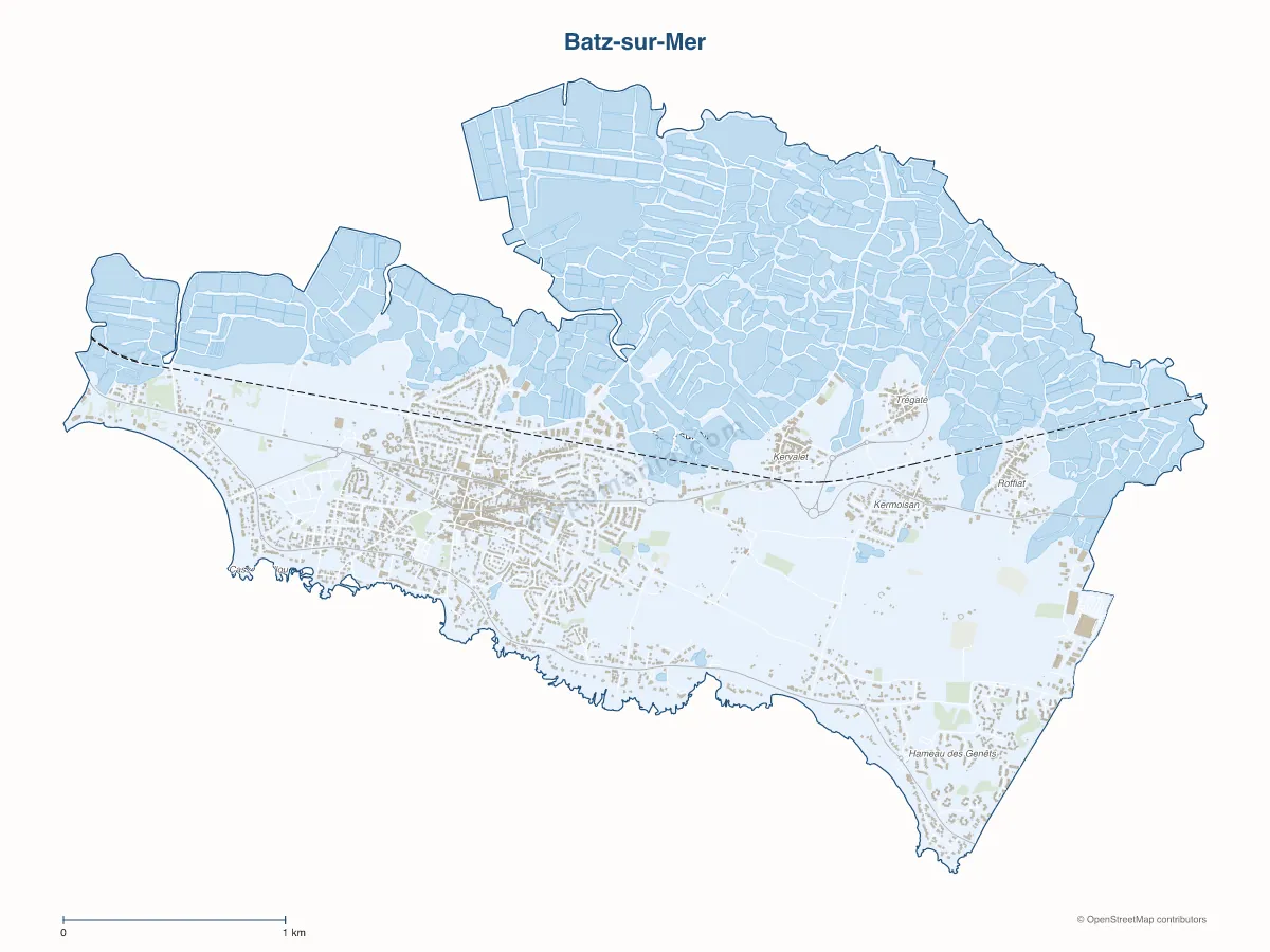 Carte de Batz-sur-Mer à personnaliser