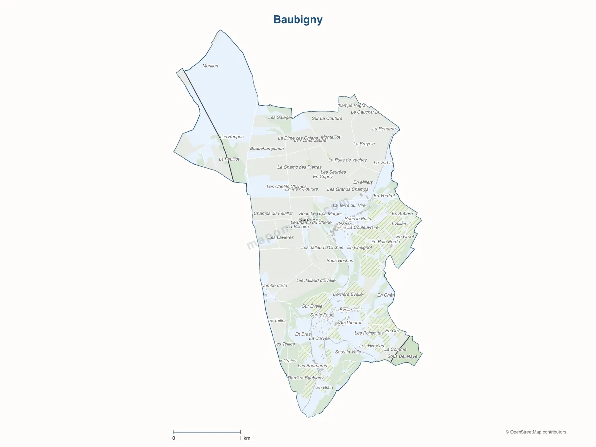 Carte de Baubigny à personnaliser