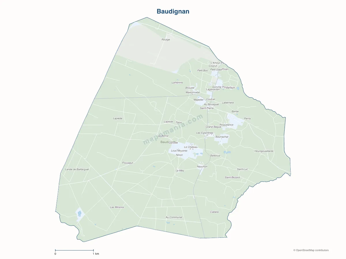 Carte de Baudignan à personnaliser