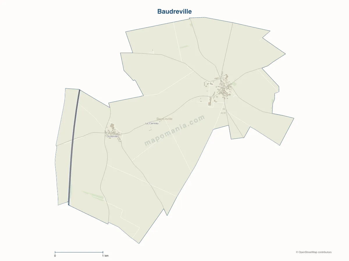 Carte de Baudreville à personnaliser