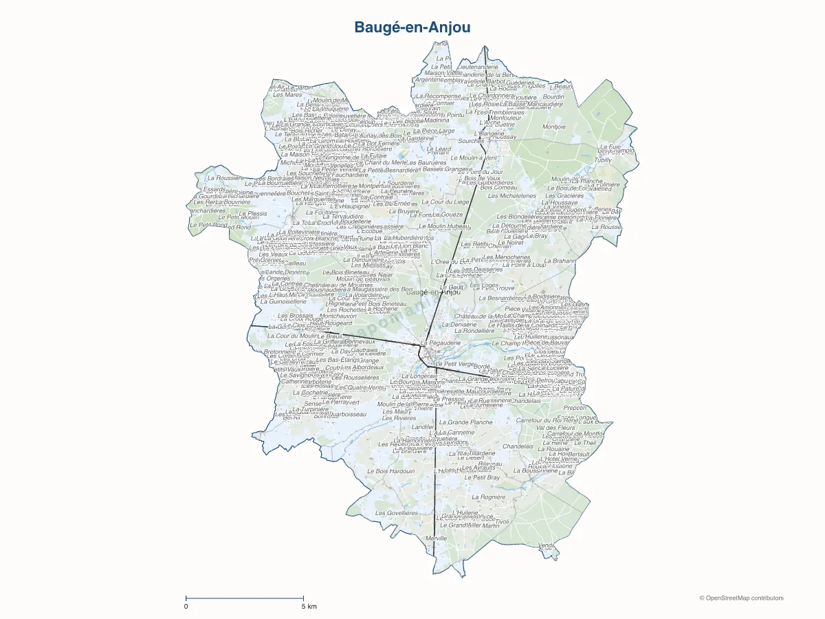 Carte de Baugé-en-Anjou à personnaliser