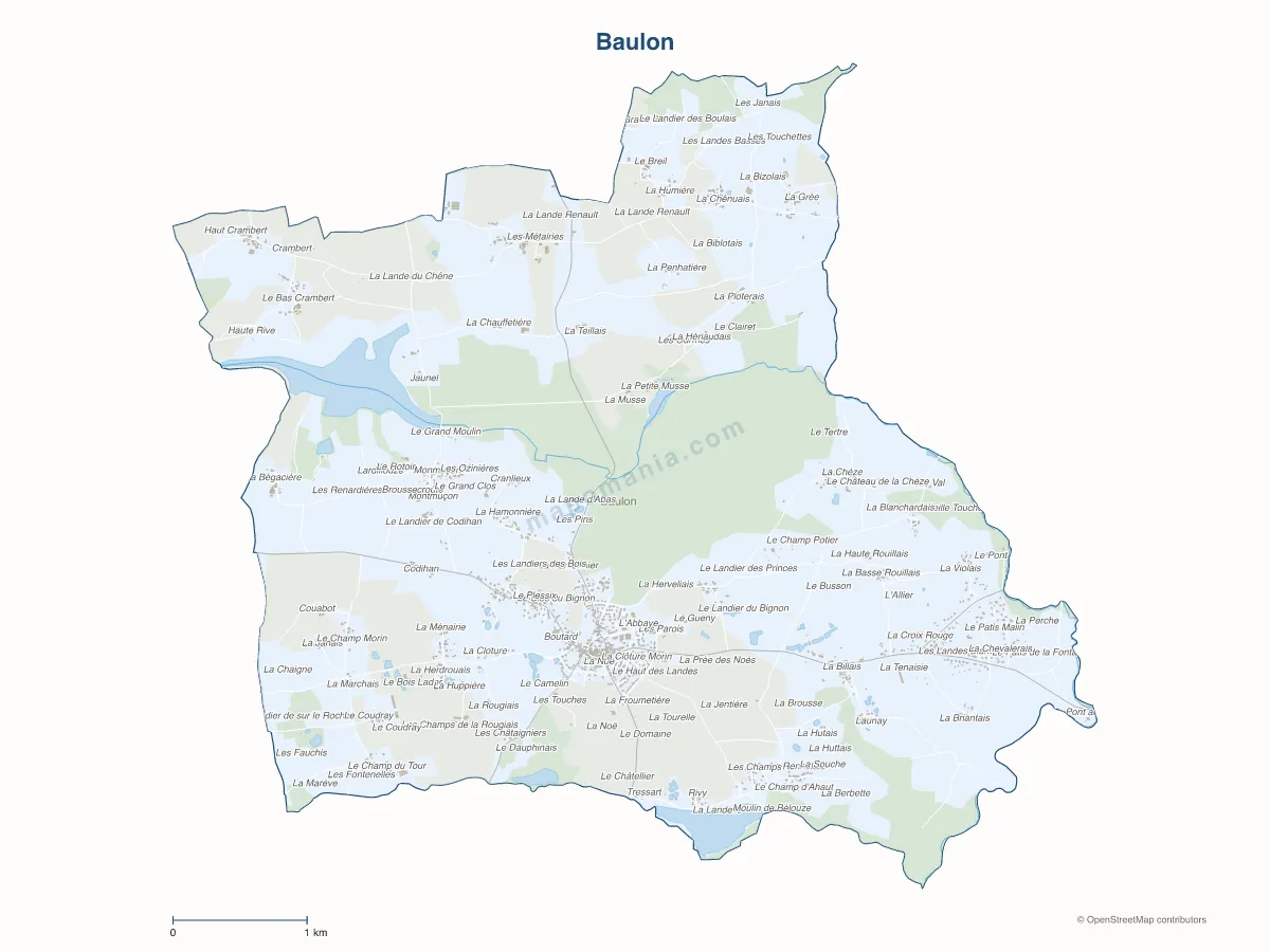 Carte de Baulon à personnaliser