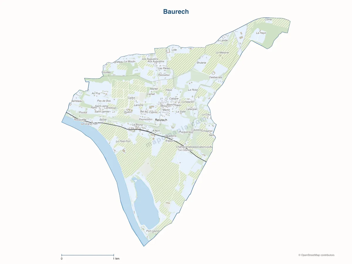 Carte de Baurech à personnaliser